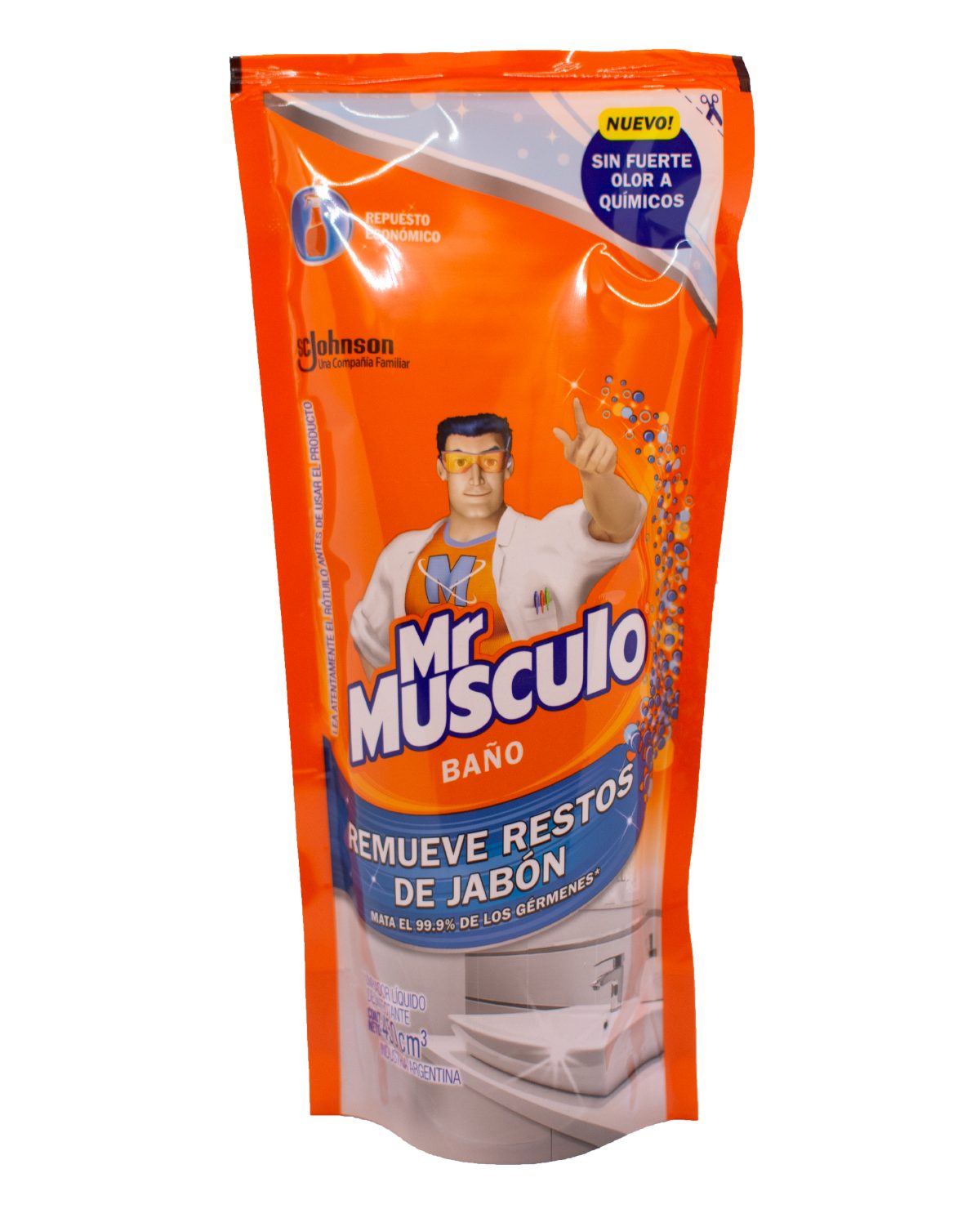 Limpiador Liquido Mr. Musculo DP Remueve Restos de Jabon 450 Cm3